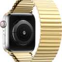 Youther Stainless Steel Stretchable Band Compatible with Apple Watch Band 38mm 40mm 41mm 42mm 44mm 45mm 46mm 49mm, Metal Stainless Steel Loop Replacement Strap for iWatch Series 10 9 8 7 6 5 4 3 2 1 (Silver)