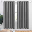 NICETOWN Bedroom Curtains Blackout Drapery Panels, Three Pass Microfiber Thermal Insulated Solid Ring Top Blackout Window Curtains/Drapes (Two Panels, 70 x 72 inches, Silver Grey)