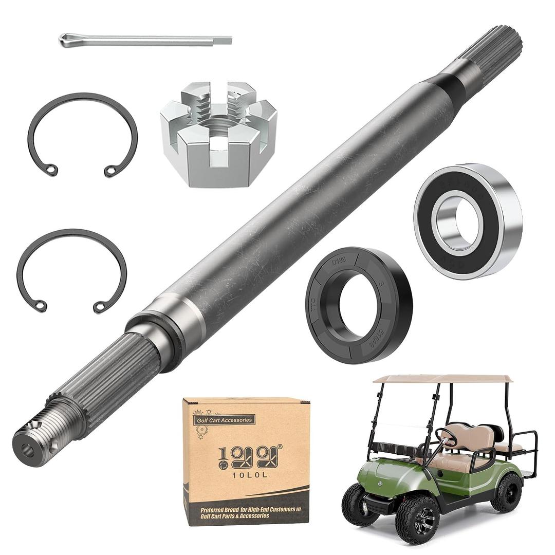 10L0L Golf Cart Rear Axle Shaft with Bearing Seal Kit Driver Side Compactible with for Yamaha G16 G19 G22 1996-2008 Drive 2015-up Golf Cart Replaces JR1-G6511-00-00