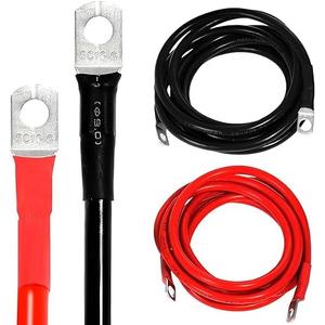 Auxbeam 7 AWG 7FT Battery Cables 2PCS, 7 Gauge Battery Cable Wire w/0.23" and 0.31" Tinned Copper Lugs, Compatible with Auxbeam Switch Panels & More