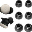 A-Focus for Pixel Buds Pro 2 Memory Foam Ear Tips, 3 Pairs Replacement Comfortable No Silicone Pain Fit in Case Eartips Cover Compatible with New Google Pixel Buds 2 Pro Black L/M/S