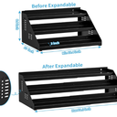 BOIVSHI Spice Organizer, Spice Rack for Expandable 3Tier, Spice Organization for Cabinet Expandable Width and Adjustable Height, Seasoning Organizer for Cabinet, Countertop, Pantry, Black