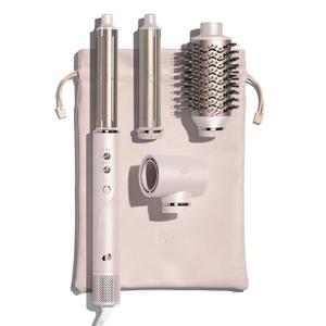 T3 Aire 360 Multi-Styler & Blowout System with Luxe Carrying Case, Rapid Drying Hair Dryer, Ceramic Curling Attachments, Oval Brush & Drying Concentrator | Blowouts & Long-Lasting Curls (Satin Blush/Gold)
