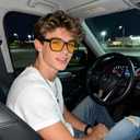 HAOLOTA Night Vision Driving Over Glasses, Nighttime Glasses Men Women Anti Glare Yellow Tinted Lens Lightweight