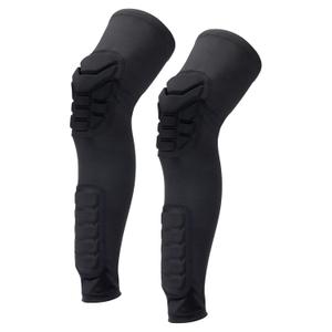 PATIKIL L Knee Calf Pads, 2 Pack Knee Braces Pad Compression Leg Sleeve Protective Calf Shin Guard for Youth Adults Football Basketball Baseball, Black