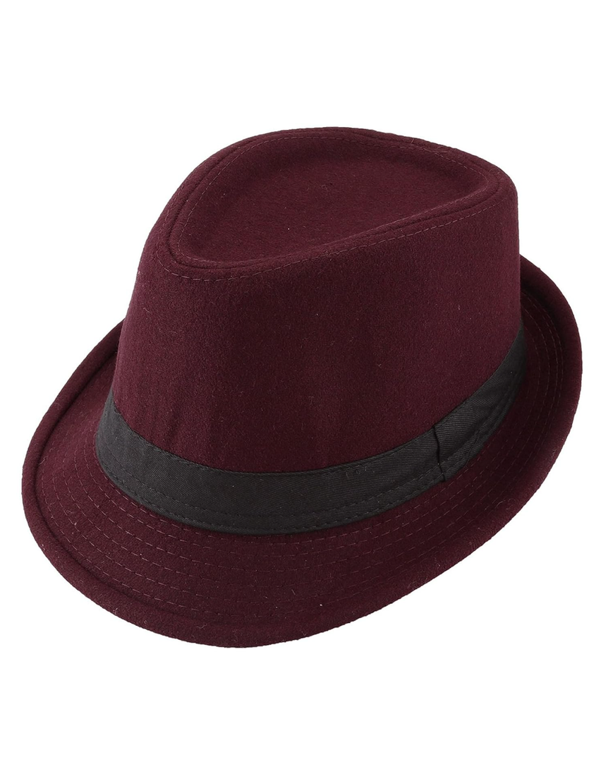 Unisex Classic 20s Trilby Fedora Hat with Band Casual Jazz Cap Manhattan 58 cm