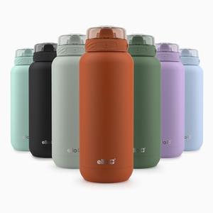 Ello Cooper 32oz Stainless Steel Water Bottle Vacuum Insulated with Straw and Carry Handle, Leak Proof Locking Lid with Soft Silicone Spout, Dishwasher Safe, Acorn Squash, Pack of 1, Orange 