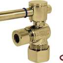 Kingston Brass CC53302DL Concord Decorative Quarter Turn Valve with 5/8-Inch OD Compression and 3/8-Inch OD Compression, Lever Handle, Polished Brass