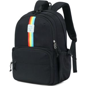 CAMTOP School Backpack for Girls, 15.6 Inch Teen Girls Casual Backpack High Middle School Daypack Women Daily Travel Laptop Bag (Black)