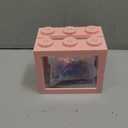 Small Betta Fish Tank, Stackable Mini Fish Tank Aquarium Tank Kit, 3/5 Gallon Rectangular Fish Bowl with Aquarium Gravel Decoration, Tiny Cube Tank for Seaweed Balls Sea Monkeys (Pink)