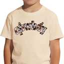 CM C&M WODRO Toddler Kid Boy Cowboy Shirts Western Rodeo Cowboy Boots Embroidered T-Shirt Short Sleeve Funny Summer Tee Tops (Beige, 6-7 Years)