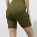 SIXIM Seamless Biker Shorts for Women, High Waisted Workout Compression Yoga Shorts Gym Running Active Fitness Shorts (Green, L)