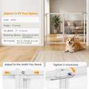 30" H Clear Dog Gate for Doorway,Adjustable 27"- 42" Width Acrylic Pet Gate