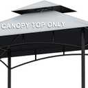 Grill Gazebo Replacement Canopy Top - AONEAR 5'x8' Outdoor BBQ Tent Roof Cover Double Tiered Outdoor Grill Shelter Fit for Model L-GG001PST-F (Gray)