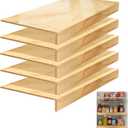 Wire Shelf Covers for Closet & Pantry | Solid Wood Shelf Covers 8mm Thick | Tool-Free Removable 24x12 Inch | Rustic Design for Kitchen & Home (5 Pack)