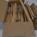 Amber Home 24 Pack Natural Wooden Pants Hangers with Clips, Wood Skirt Hangers Trouser Hangers for Jeans, Slacks, Shorts with 2-Adjustable Clips