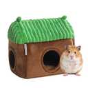 mini&moe Hamster Hideout - Warm Hamster House Cozy Sleeping Chew Proof Small Animal Hut Cage Accessories for Dwarf Gerbil, Rat, Hedgehog, Sugar Glider