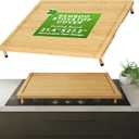 Prosumer's Choice Bamboo Stove Top Cover Board - Versatile Wooden Cutting Board for Kitchen with Adjustable Legs and Juice Grooves- Large Surface and Durable for Stoves, 27.2 x 21.4 x 3.1 Inches