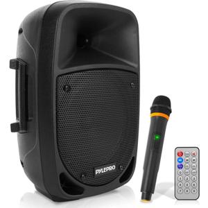 Pyle Portable 800W Karaoke PA System with Wireless Microphone, Bluetooth Streaming, Rechargeable Battery, USB/SD Recording & Powerful Sound Compact Karaoke Speaker and PA Speaker for Home and Events