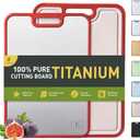 2 Packs Titanium Cutting Boards for Kitchen Chopping Board Butcher Block 2 in 1 Pure Titanium Gift Best Mama Mom Ever Christmas Xmas Birthday Law Step Who Have Everything Good Unique Useful Present (2pc: Large + Medium, Red/Beige)