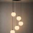 Black Globe High Ceiling Chandelier - 5-Light 360° Statement Focal Point
Modern Milk Glass Pendant Light G9 Base (Bulbs Not Included) for Dining Living Room Foyer Entryway Staircase