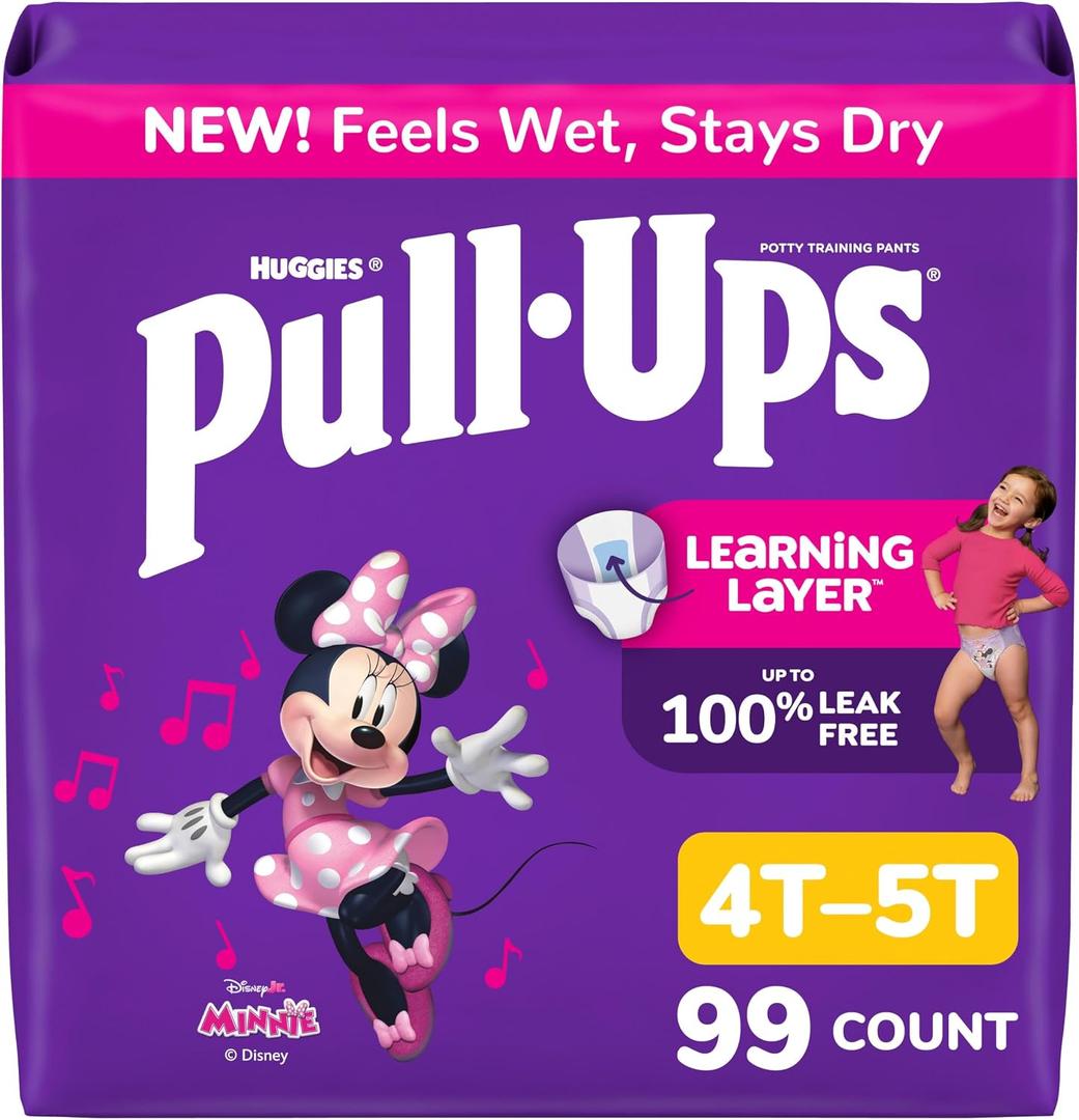 Pull-Ups Girls' Potty Training Pants, Size 4T-5T Training Underwear (38-50 lbs), 99 Count (3 Packs of 33)