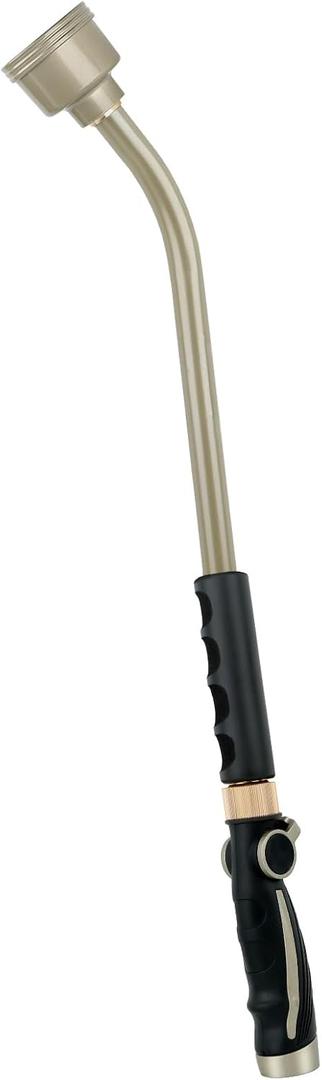 RESTMO Long Watering Wand, 24 Inches Gentle Soft Full Shower Sprayer Wand with Thumb Flow Control, Heavy Duty Metal Hose Wand for Hanging Baskets, Shrubs, Plants, Flowers, Garden and Lawn