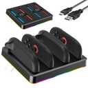 Charging Dock Station for Nintendo Switch 2 Joycon Controller, FANPL Charger Stand for 4 Joy-Con 2 with Charging RGB Indicator and Type C Charging Cable - Flat Version