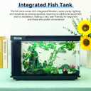 17.6x9.7x11.3 in Fish Tank Kit Complete with Real-Time Temp Display, 3-Speed Water Pump, Smart Storage, Flexible Filter & 6 Color Lights Ideal Aquarium for Betta Fish & Goldfish