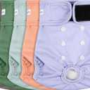 5 Pack Reusable Diapers for Doggie, Highly Absorbent Dog Diapers Female for Pet with Incontinence or Frequent Urination, X-Large Dog Diapers Female, Pink & Purple