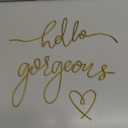 Hicarer Hello Gorgeous Metal Wall Art Decor Minimalist Decoration Metal Hello Gorgeous Decorative Sign for Living Room Office Bedroom Hotel Home Wall Decoration(Gold,Classic Style)