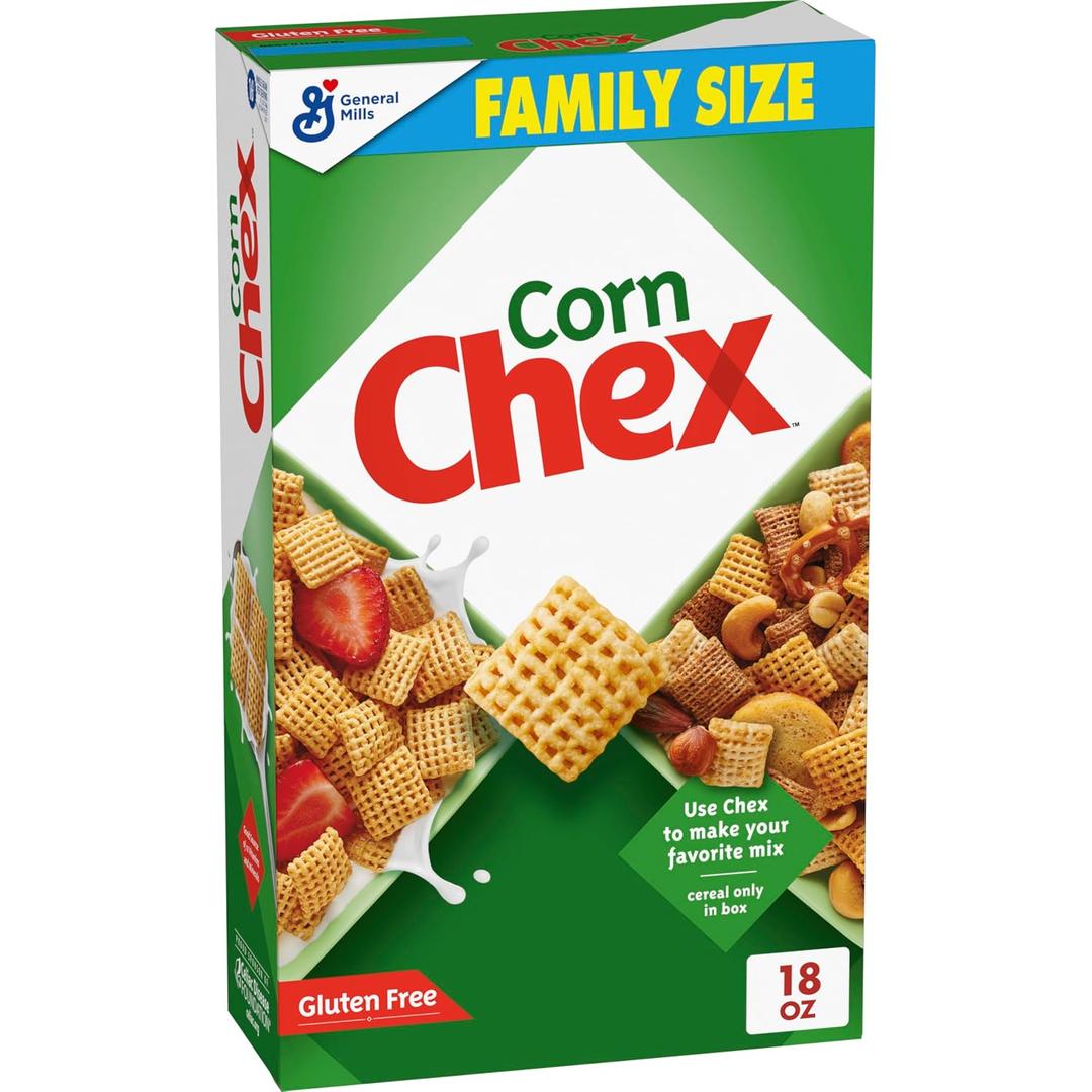 Corn Chex Gluten Free Breakfast Cereal, Homemade Chex Mix Ingredient, Family Size, 18 oz (EXP 02/28/27)