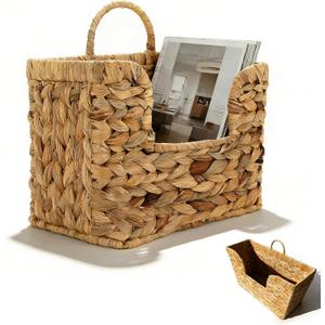 Mail Baskets for Wall, 11.8 x 4.3 x 9.8 in Woven Hanging Magazine Baskets,Hanging Wall ,With Handles