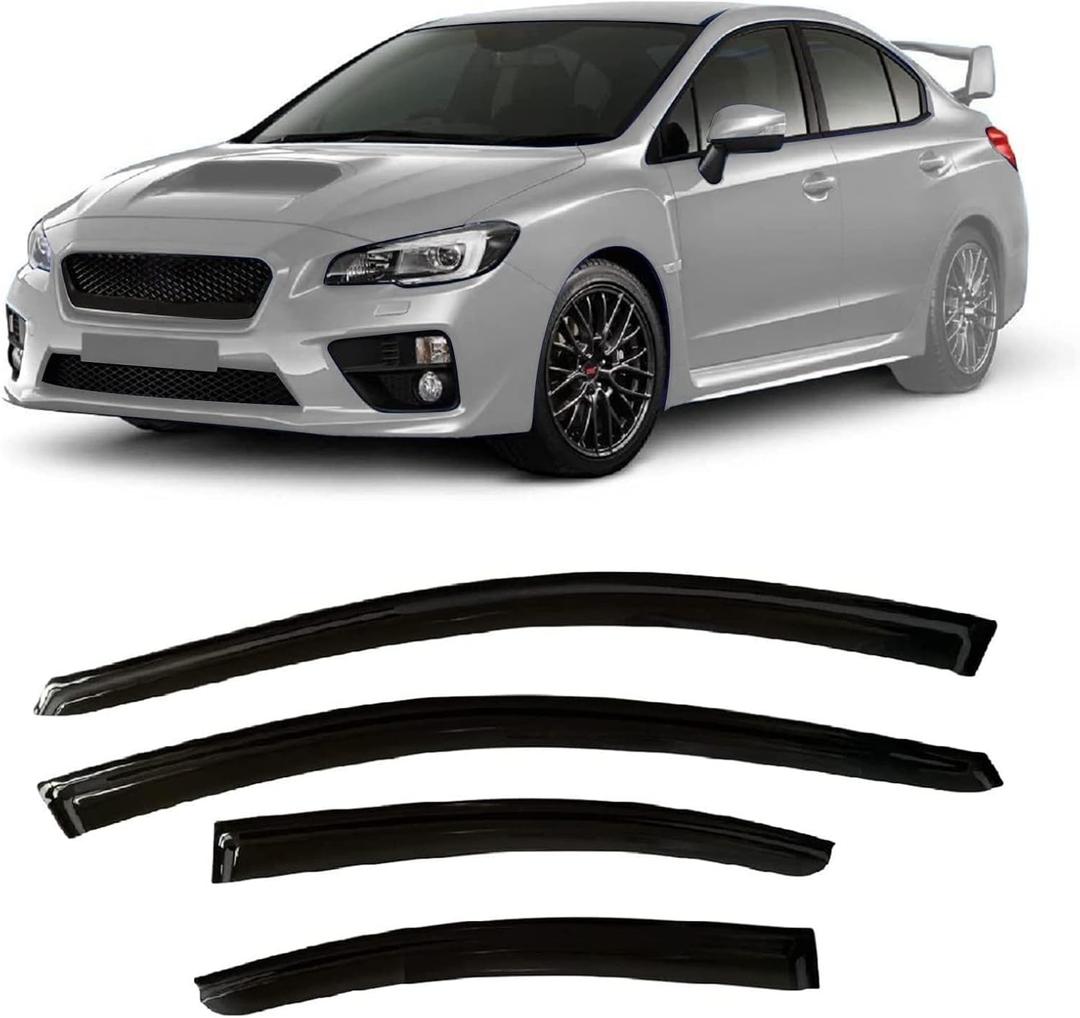 Tape-On Rain Guard 4-Piece for 2015-2021 Subaru WRX Windows Visor Shield Shade Smoke 1521WRX