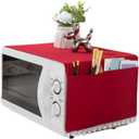 Christmas Microwave Dust Cover, Dust Cover Microwave Oven Cover Microwave Machine Protector Decorative Kitchen Appliance Cover for Christmas Decoration(Deep Red)