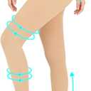 20-30mmHg Compression Pantyhose for Women Graduated Support Compression Tights Closed Toe Medical Compression Stockings High Waist Compression Leggings for Varicose Veins, Edema, DVT Beige, Large