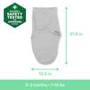 SwaddleMe by Ingenuity Monogram Collection Baby Swaddle, 100% Cotton, Improves Sleep & Calms Startle Reflex, 0-3 Months, Pocket Fold Design for Easy Changes, 1.0 TOG, 3-Pack - Elephant Dance
