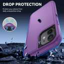 SunStory Compatible with iPhone 12/12 Pro Case with HD Screen Protector, 3-Layer Heavy Duty Full-Body Cover,3 in 1 Hybrid Protective Case for iPhone 12/12 Pro 6.1",Purple
