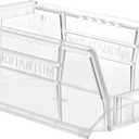 Hudson Exchange 7-1/2" x 4" x 3" Plastic Stackable Storage Bin and Hanging Container (Crystal Clear, 1 Pack)