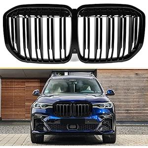 G07 Front Grill/Grilles Kidney Grill Replacement for BMW X7 Series G07 2019-2021 (Double Slat Gloss Black)