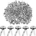 HARFINGTON 500pcs Brads Paper Fasteners, 10mm x 17mm Metal Paper Crafts Brads, Small Round Brass Split Pins for Children Crafting Decorative Scrapbooking DIY, Silver