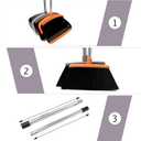 Broom and Dustpan Combo Set,55" Long Handle,Charcoal | Heavy Dust,Dustpans with Broom Combo,House Accessories for Home, Kitchen,Office,Classroom,Apartment,Pet Hair