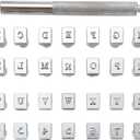 Yoption 36Pcs Leathercraft Metal Letter and Number Stamps Punch Set Tool, 26 Alphabet Imprinted Leather Punching Tools for Leather Belt Bag Hat Shoes Craft Marking (3MM)