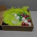 Christmas Tree 5ft Valentines Day with Light Balls Ornaments Hairy Pop Up Pencil Tinsel Collapsible Stand for Xmas Holiday Party Decorations, Home Office Display Decor, Fruit Green