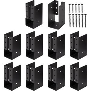 Concealed Joist Hangers, 10 Pcs 2"x4" Outdoor Trim Concealed Flanges with Screws,, for Beam,Swing, Handrail,Fence (10, 2"x4")