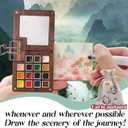 5 x Watercolor Travel Set, New Palette Travel Set Mini Watercolor Paint Set, Upgrade Travel Set Mini Portable Watercolor Travel Set (florid)
