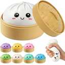 Colorful Dumplings Squishy Toy, Giant Crazy Fun Dumpling Squishy Glitter with Box, Stretchable Squishies Dumpling Squeeze Stress Balls Fidget Sensory Squishy for Holiday