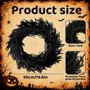 Thiccywoov 20 Inch Black Halloween Wreath Artificial Norfolk Pine