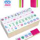 Jongyance American Mahjong Tile Set(4 Layer),160 Acrylic Engraved Mahjong Tiles, Mahjong Tiles Bag and Accessories (Magenta)