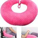 BBL Pillow After Surgery, BBL Pillow for Sitting Sleeping Driving, Hemorrhoid Pillow Seat Support Cushio for Butt with Hole, Butt Donut Pillow for Woman (Rose Red)
